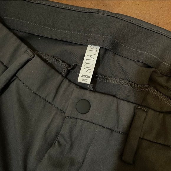 Stylus 5 Pocket Men's Slim Fit Flat Front Pant Charcoal Smoke Size 38/30 - Picture 4 of 4